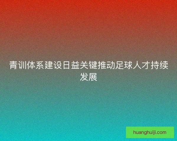 青训体系建设日益关键推动足球人才持续发展
