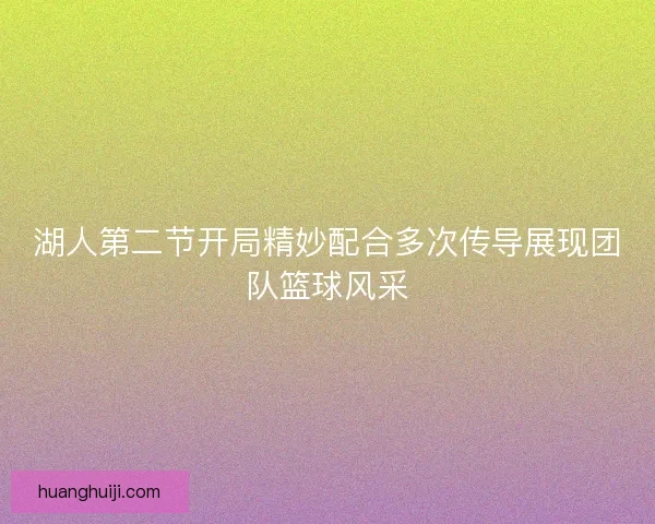湖人第二节开局精妙配合多次传导展现团队篮球风采